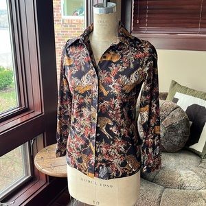 70s tiger motif shirt